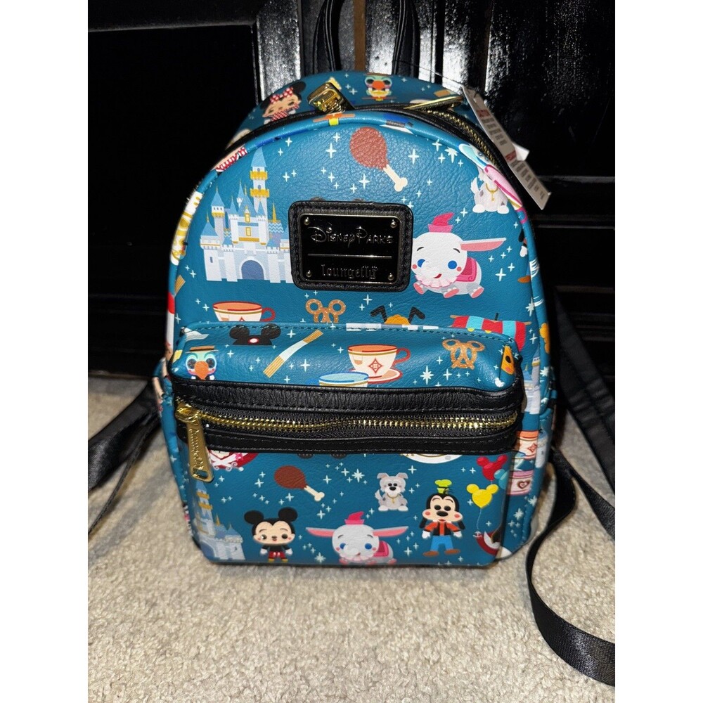 NEW Loungefly DISNEY PARKS Chibi SNACKS, CHARACTERS & ATTRACTIONS Mini Backpack